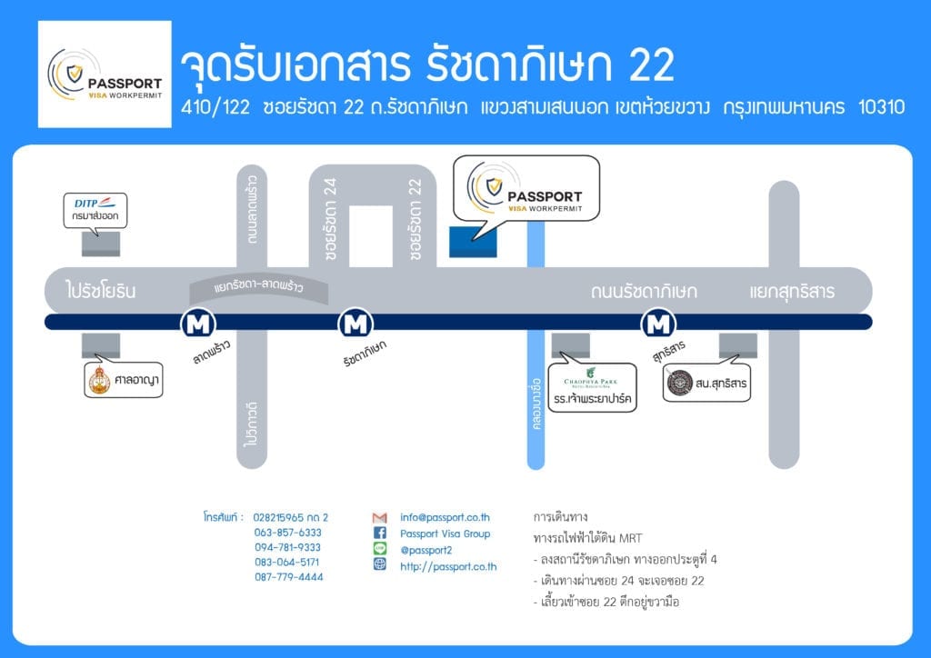 ติดต่อบริการต่างด้าว 5 จุดบริการต่างด้าว รับเอกสารรัชดา