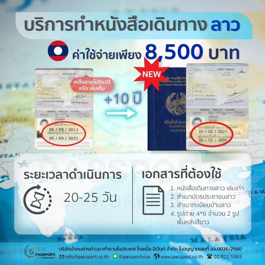 บริการทำพาสปอร์ตลาว หนังสือเดินทางลาว