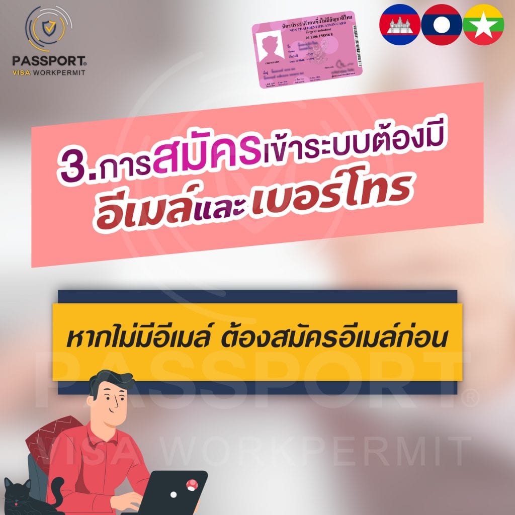 3.การสมัครเข้าระบบ ต้องมีอีเมล์และเบอร์โทรศัพท์ (หากไม่มีอีเมล์ ต้องสมัครอีเมล์ก่อน)