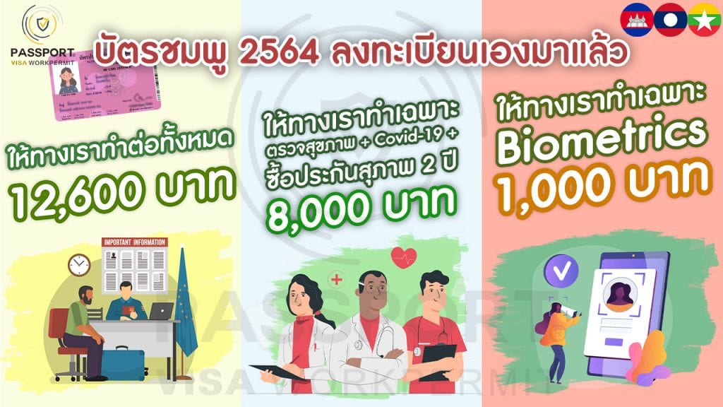 บริการเสริม ต่อบัตรชมพู 2564 บัตรต่างด้าวที่ ลงทะเบียนมาแล้ว