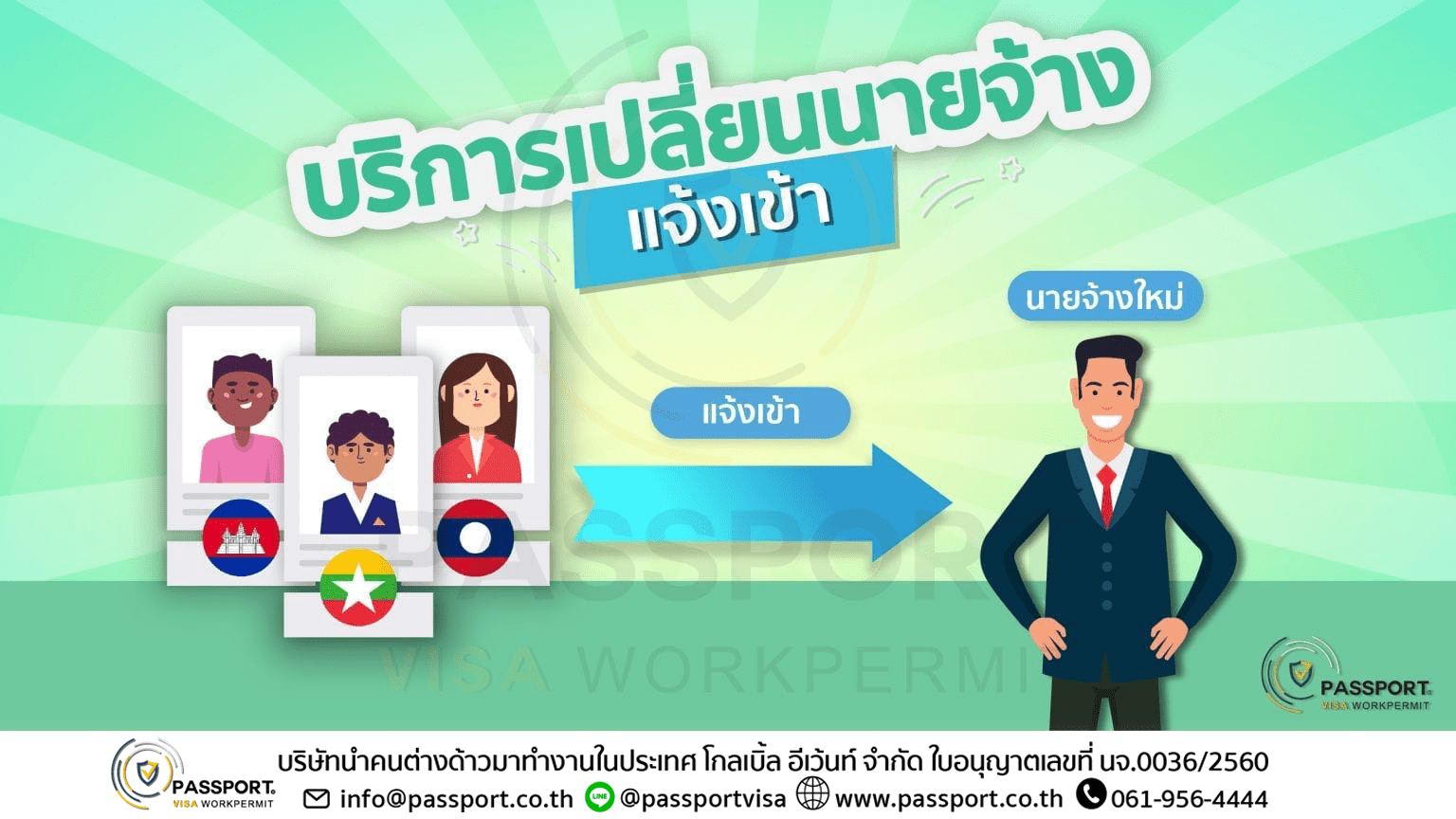 บริการเปลี่ยนนายจ้าง(แจ้งเข้าแรงงานต่างด้าว) 2024