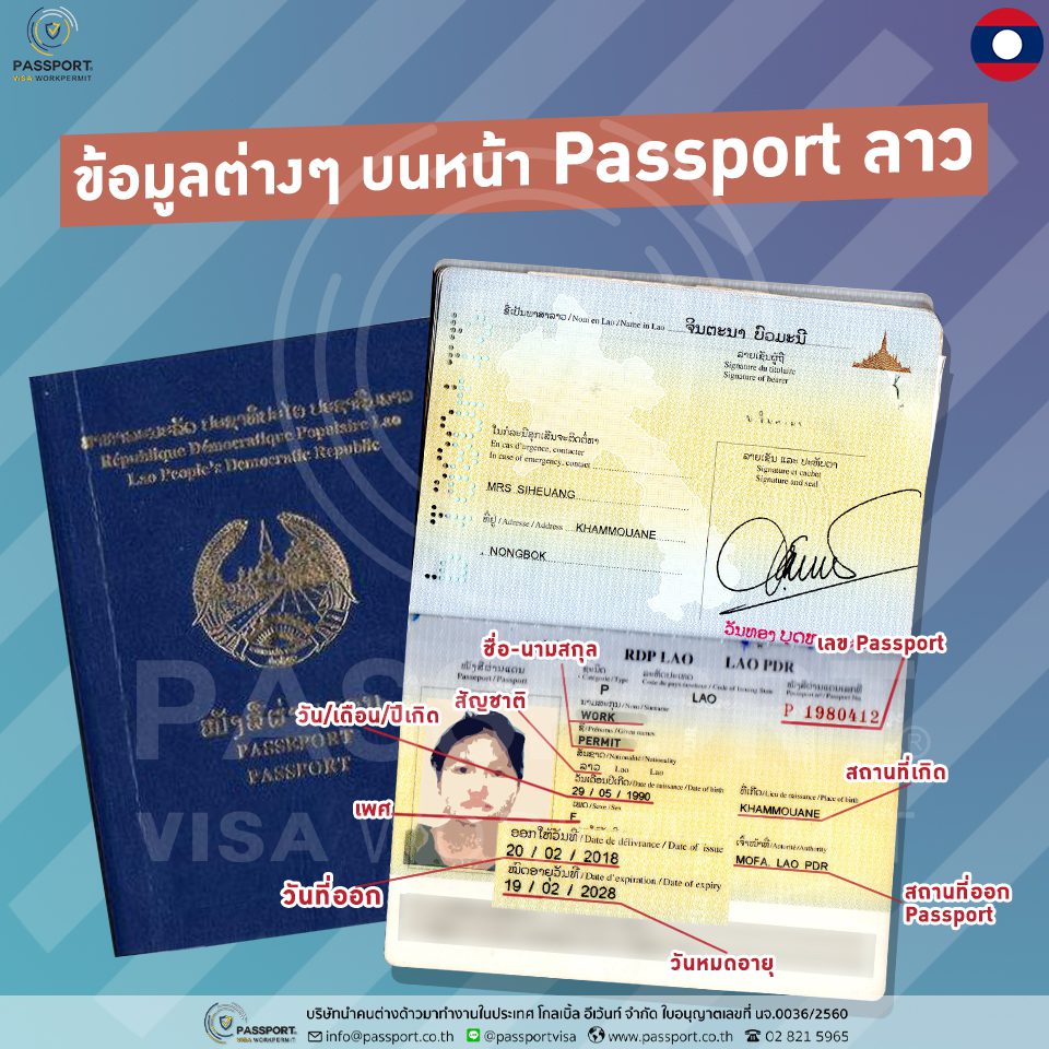 วิธีการดูรายละเอียดต่างๆ ในหน้าหนังสือเดินทางสัญชาติลาว