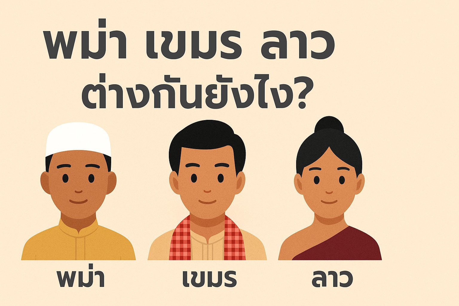 พม่า เขมร ลาว ต่างกันยังไง